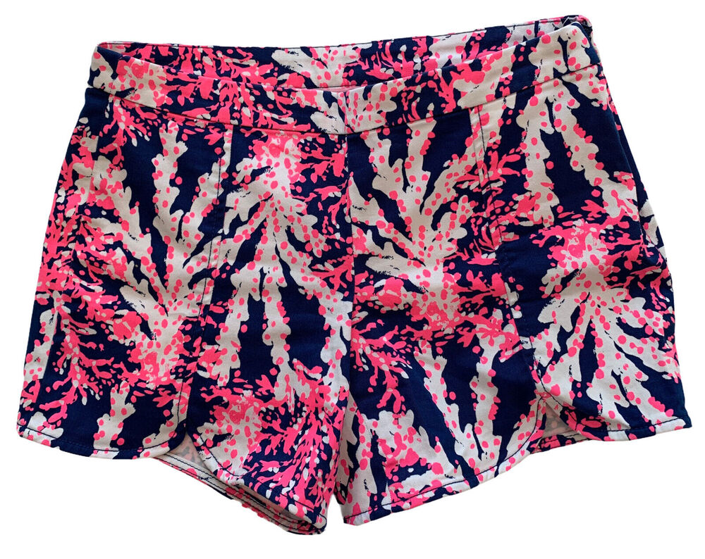 Size 00 Lilly Pulitzer Hazelle Stretch Shorts New Nauti Navy Beyond the Sea